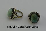 NGR2108 10*15mm faceted oval amazonite gemstone rings wholesale