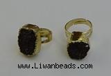 NGR2123 12*16mm - 15*20mm freeform druzy agate gemstone rings