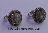 NGR2137 20mm - 22mm coin plated druzy agate gemstone rings