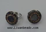 NGR2138 20mm - 22mm coin plated druzy agate rings wholesale