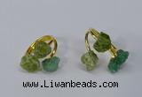 NGR216 5*8mm - 6*10mm freeform druzy agate & peridot rings wholesale