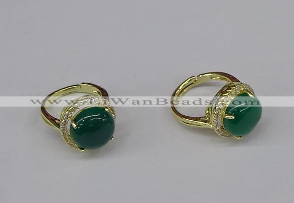 NGR226 12mm flat round agate gemstone rings wholesale