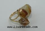 NGR25 13*18mm - 20*25mm faceted nuggets citrine gemstone rings