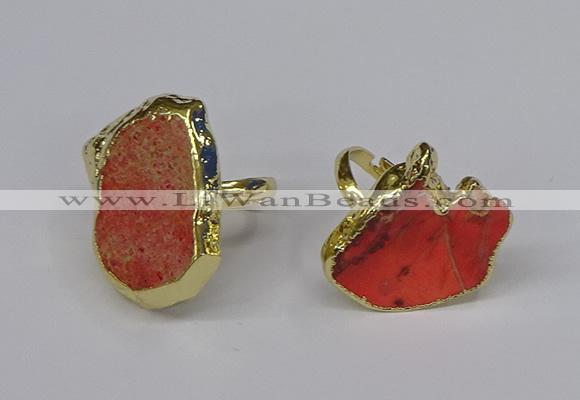 NGR264 22*30mm - 30*40mm freeform sea sediment jasper rings