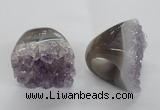 NGR28 35*40mm - 40*45mm freeform druzy amethyst gemstone rings