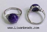 NGR3006 925 sterling silver with 12mm flat  round charoite rings