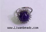 NGR3008 925 sterling silver with 12mm flat  round charoite rings