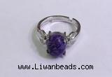 NGR3020 925 sterling silver with 8*10mm oval charoite rings