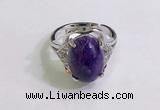 NGR3032 925 sterling silver with 10*14mm oval charoite rings