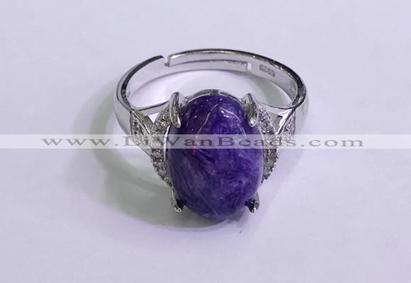 NGR3033 925 sterling silver with 10*14mm oval charoite rings