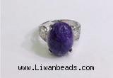 NGR3043 925 sterling silver with 12*16mm oval charoite rings