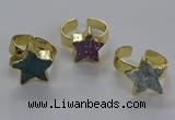 NGR319 15*15mm - 16*16mm star druzy agate gemstone rings