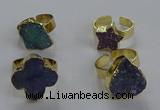 NGR323 10*14mm - 18*20mm freeform druzy agate gemstone rings