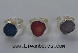 NGR327 16*18mm - 18*20mm freeform druzy agate gemstone rings