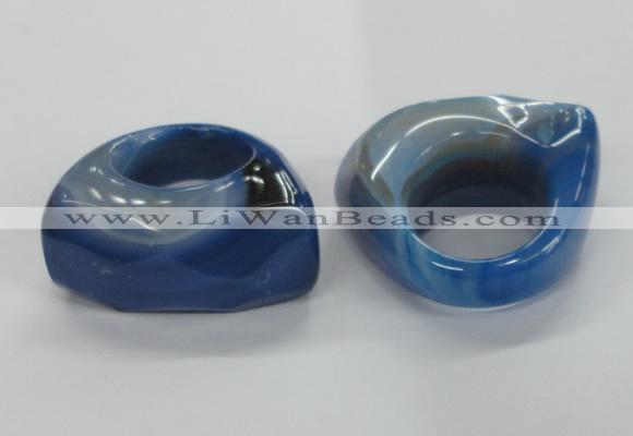 NGR35 16*35*40mm faceted freeform agate gemstone rings