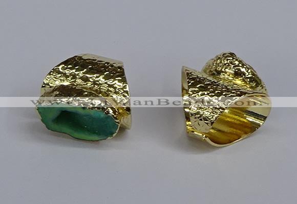 NGR377 15*20mm - 20*25mm freeform druzy agate rings wholesale