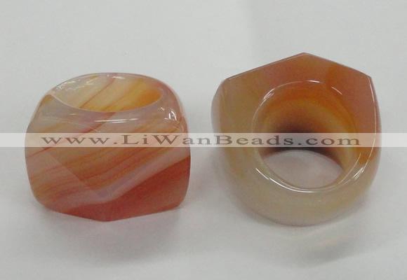 NGR38 20*30*35mm faceted freeform agate gemstone rings