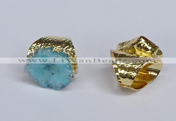 NGR387 18*25mm - 22*28mm freeform druzy agate gemstone rings