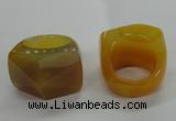 NGR39 20*30*35mm faceted freeform agate gemstone rings