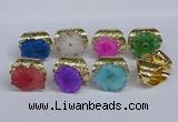 NGR390 18*25mm - 22*28mm freeform druzy agate gemstone rings