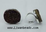 NGR63 25*30mm - 30*40mm freeform plated druzy agate rings