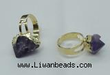 NGR67 10*14mm - 15*20mm faceted nuggets amethyst gemstone rings