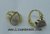 NGR68 12*16mm - 13*18mm freeform plated druzy agate rings