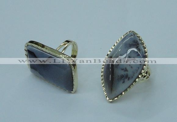 NGR70 18*25mm - 22*30mm freeform agate gemstone rings wholesale