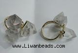 NGR75 13*18mm - 15*20mm faceted nuggets white crystal rings