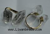 NGR76 15*20mm - 18*25mm faceted nuggets white crystal rings