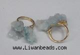 NGR97 15*20mm - 20*25mm nuggets plated druzy quartz rings