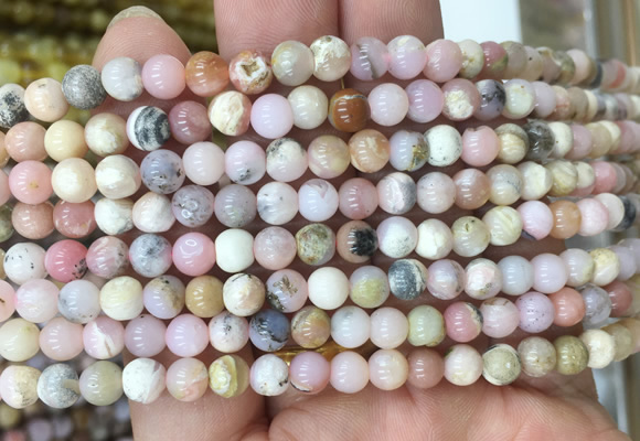 OPBS01 15 inches 6mm round pink opal beads wholesale