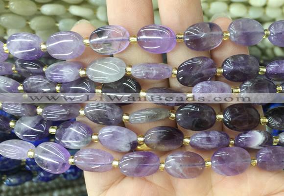 OVBS15 15 inches 10*14mm oval amethyst gemstone beads wholesale