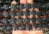 RGBS11 15 inches 16mm star black lava gemstone beads wholesale