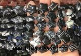 RGBS12 15 inches 16mm star black net jasper gemstone beads