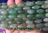 RIBS05 15 inches 8*13mm rice green strawberry quartz gemstone beads wholesale