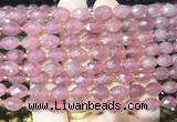 RIBS27 15 inches 6*8mm faceted rice strawberry quartz gemstone beads