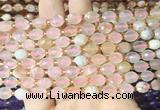 RIBS28 15 inches 6*8mm faceted rice sakura agate gemstone beads