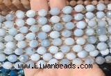 RIBS39 15 inches 6*8mm faceted rice aquamarine gemstone beads