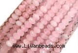 RQBS03 15 inches 6*10mm faceted rondelle rose quartz beads