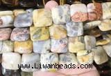 SRBS08 15 inches 20mm square yellow crazy agate gemstone beads wholesale