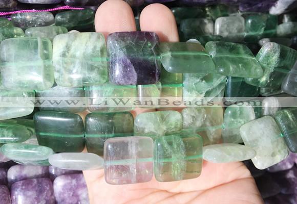 SRBS09 15 inches 20mm square fluorite gemstone beads wholesale