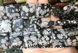 SRBS11 15 inches 20mm square snowflake obsidian gemstone beads wholesale