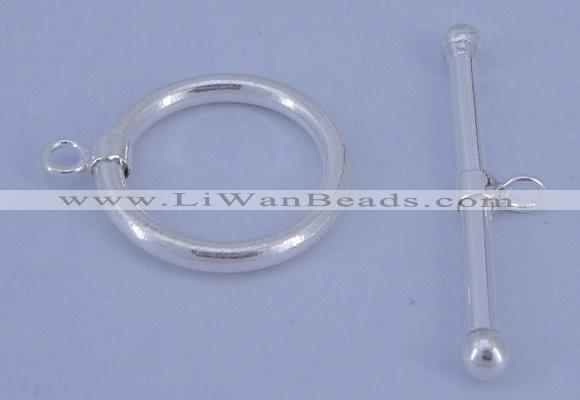 SSC07 5pcs 22mm donut 925 sterling silver toggle clasps