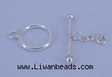 SSC09 5pcs 12mm donut 925 sterling silver toggle clasps