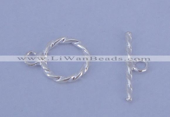 SSC17 5pcs 8.5mm donut 925 sterling silver toggle clasps