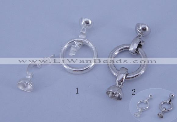 SSC216 5pcs 18mm sterling silver spring rings clasps