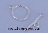 SSC25 5pcs 12mm donut 925 sterling silver toggle clasps