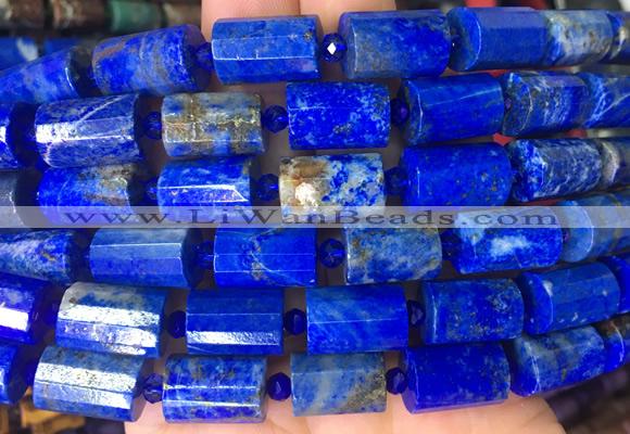 TBBS102 15 inches 10*14mm faceted tube lapis lazuli gemstone beads