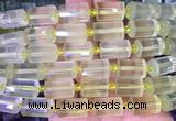 TBBS106 15 inches 10*14mm faceted tube lemon quartz gemstone beads